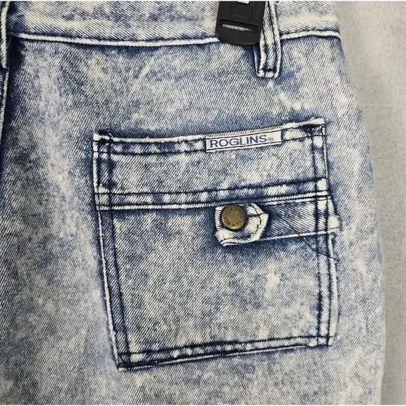 Vintage Roglins Denim Acid Wash Blue Jeans Womens Size 33S (30x29) - Picture 10 of 12